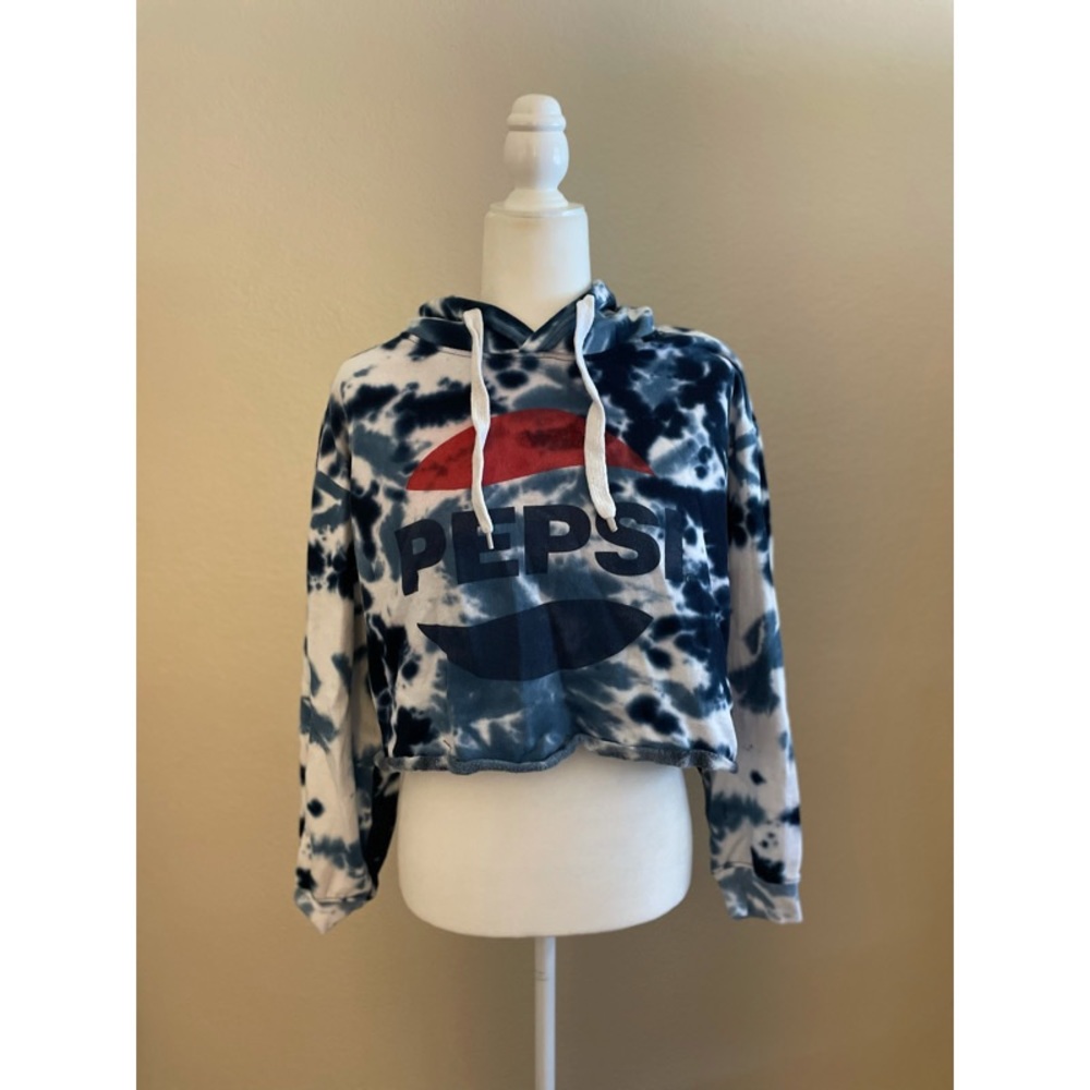 🌊 Pepsi Tie Dye Cropped Hoodie